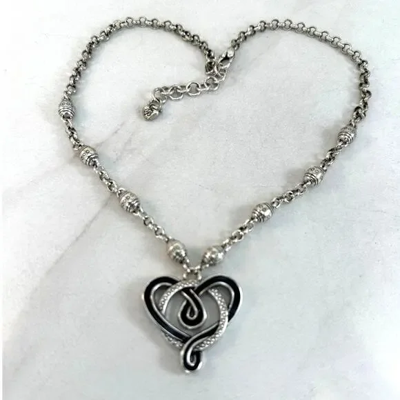 Brighton Black Silver Celtic heart necklace - Picture 4 of 9